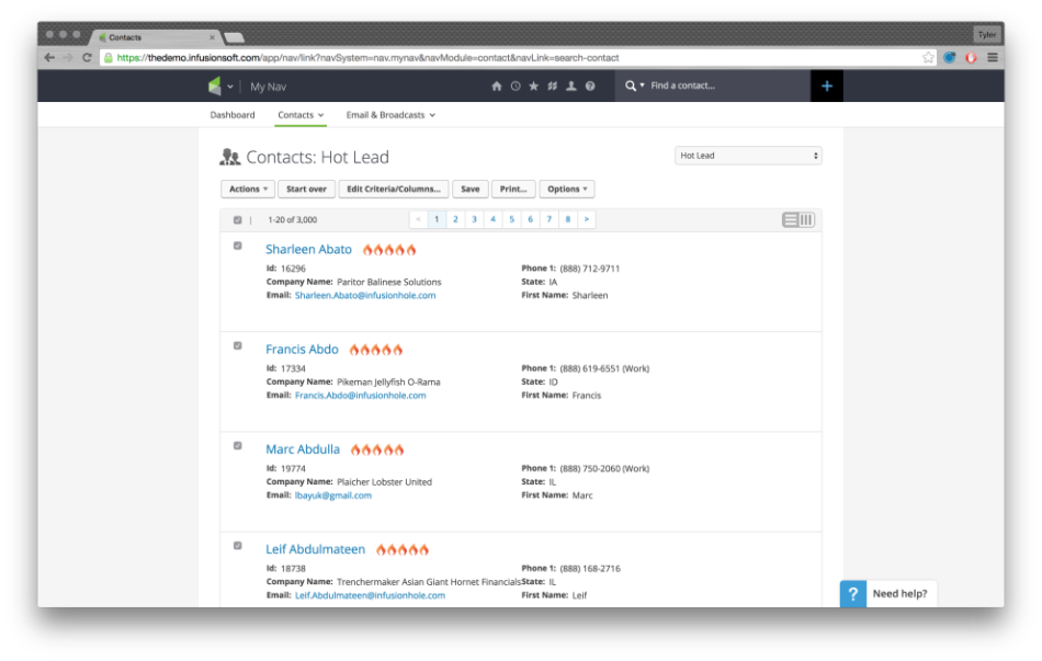 Infusionsoft Lead Scores