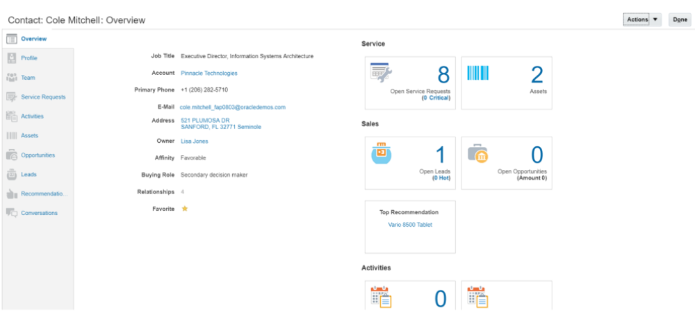 Oracle Engagement Cloud Contact Overview