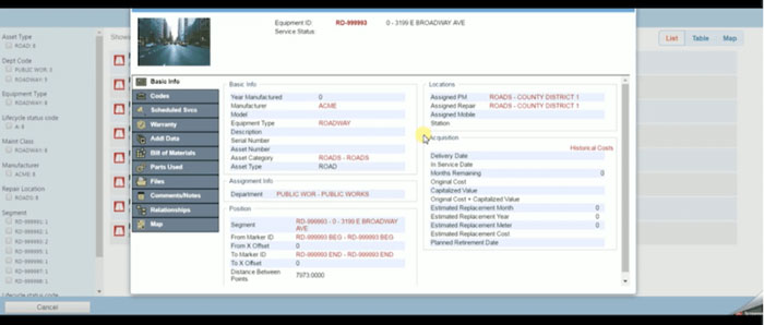 Maintaining asset details in AssetWorks