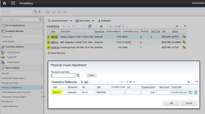 IBM Maximo Inventory Management