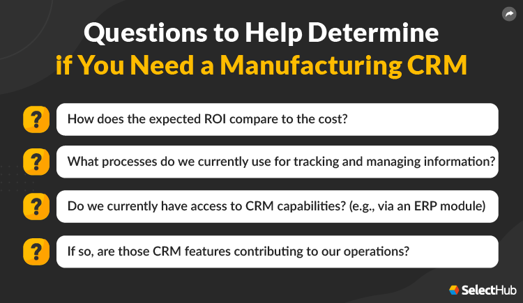 Manufacturing CRM Questions