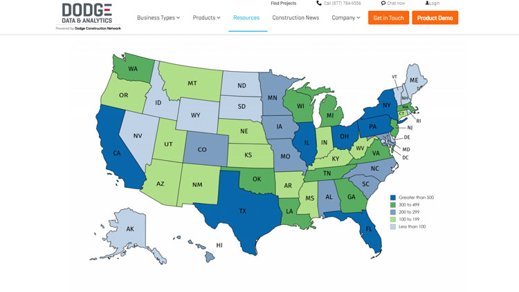 Dodge Data Analytics Global Network Opportunity Map