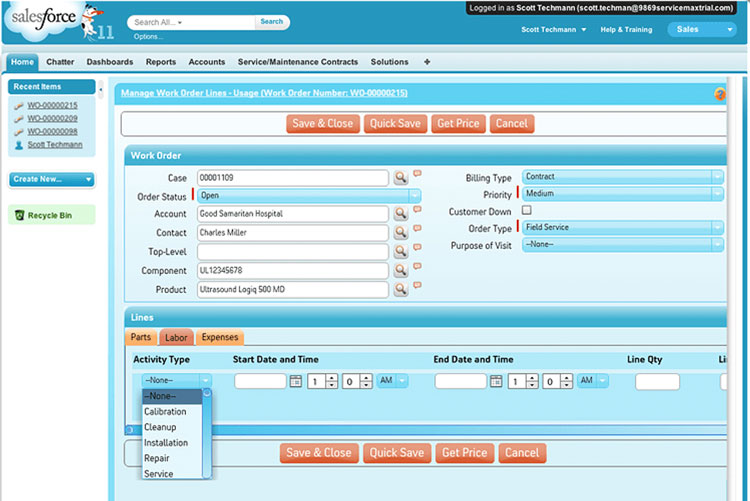 ServiceMax Work Order Management