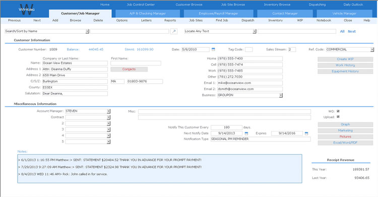 Wintac Customer Information