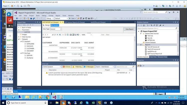 SSRS uses Microsoft Visual Studio to build reports