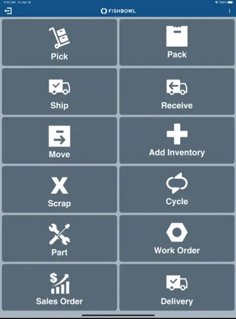 Fishbowl Mobile App User Interface