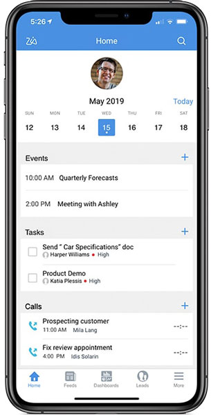 Zoho CRM Mobile App UI