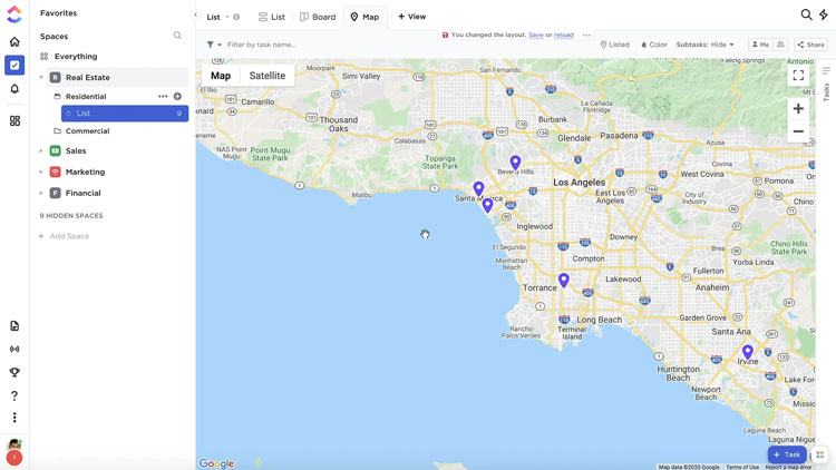 ClickUp's Project Map View Module