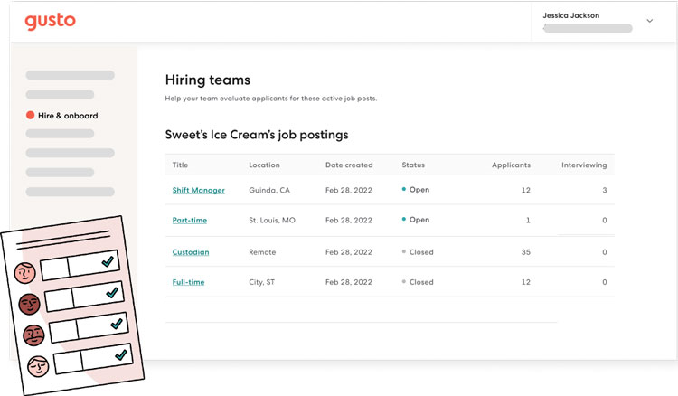 Recruitment and Onboarding Management in Gusto