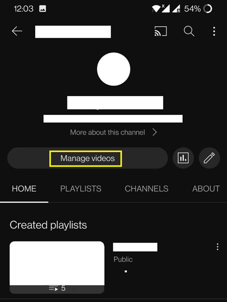 Manage Videos on YouTube Android