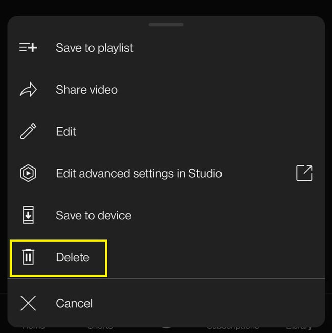 
Delete Video Option