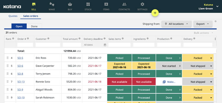 Katana Sales Order Management