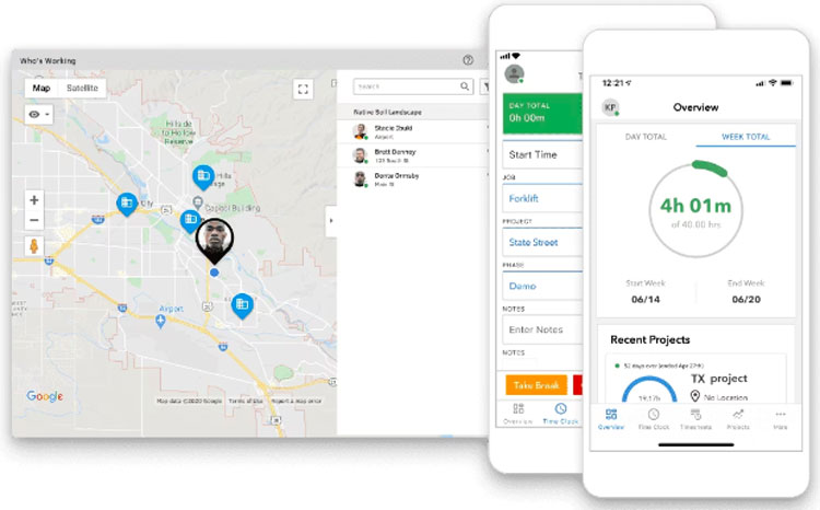 QuickBooks Time Mobile User Interface