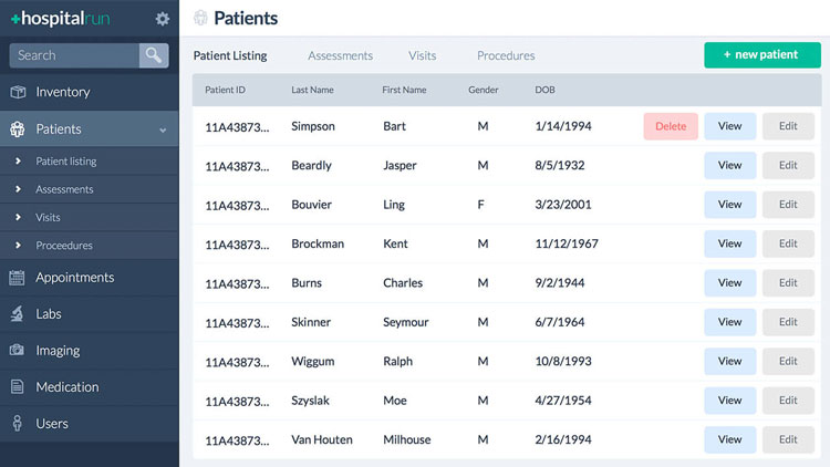 HospitalRun Patient Record Management