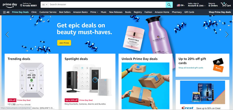 Amazon Website Homepage