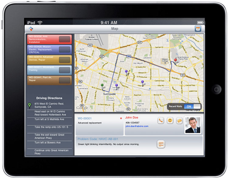 Service Max Field Service Service Map iPad Preview