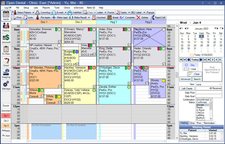 Open Dental Appointment Schedule Management