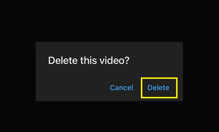 Vide Delete Confirmation Message