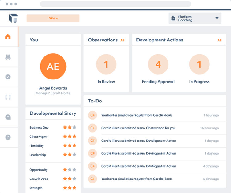 Spoke LMS Coaching User Dashboard