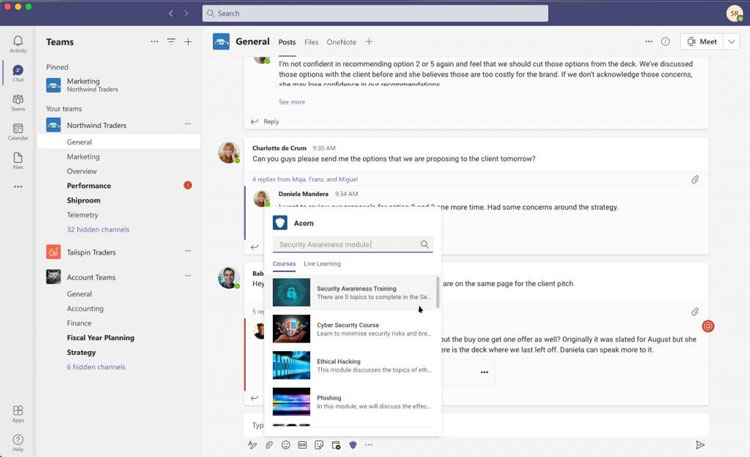 Acorn Microsoft Teams Integration