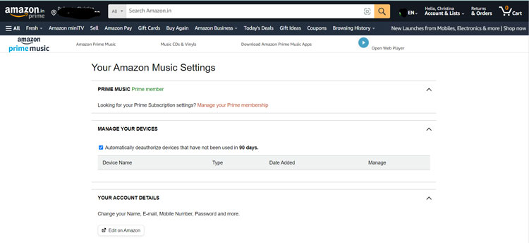 Amazon Prime Subscription Management