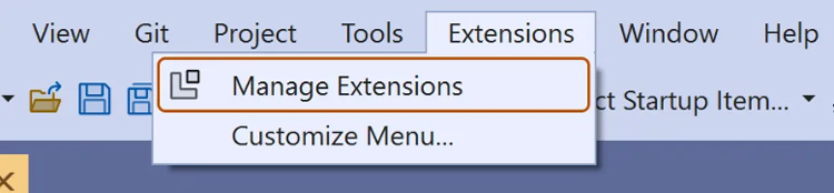 Visual Studio Toolbar Extension Tab