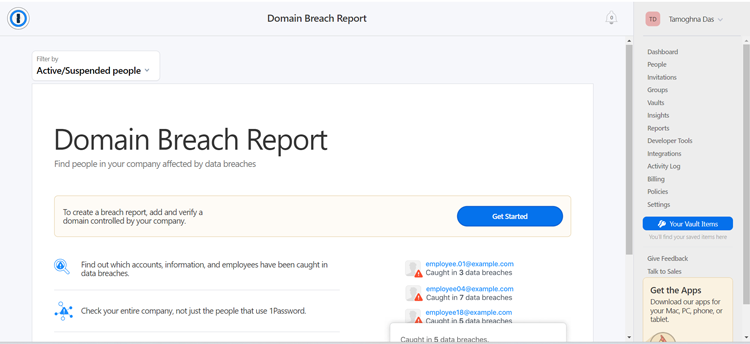 1Password Domain Breach Report