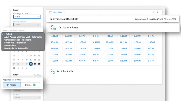 athenahealth Appointment Scheduling via Patient Portal