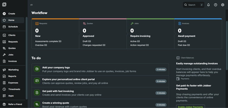 Jobber Dashboard